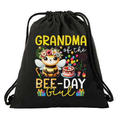 Grandma Bee Day Girl Birthday Cute Design Drawstring Bag