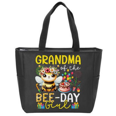 Grandma Bee Day Girl Birthday Cute Design Zip Tote Bag