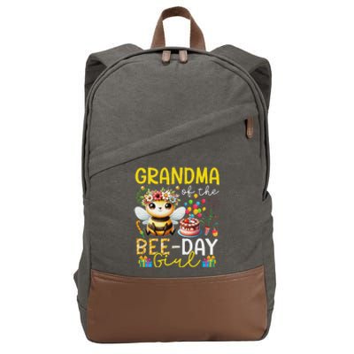 Grandma Bee Day Girl Birthday Cute Design Cotton Canvas Backpack