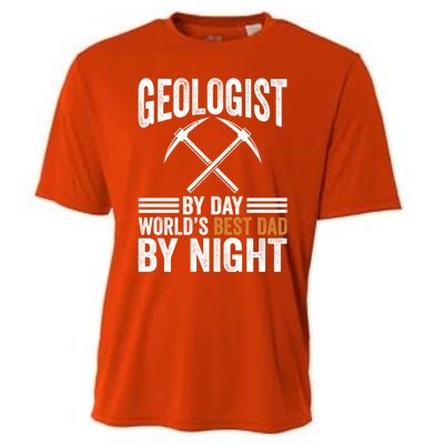 Geologist By Day World's Best Dad By Night Gift Cooling Performance Crew T-Shirt