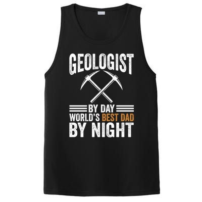 Geologist By Day World's Best Dad By Night Gift PosiCharge Competitor Tank