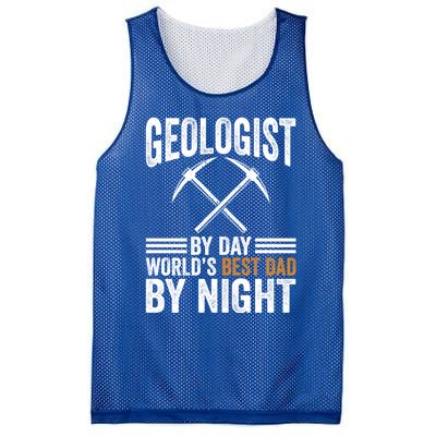 Geologist By Day World's Best Dad By Night Gift Mesh Reversible Basketball Jersey Tank