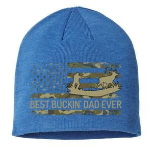 Great Buckin Dad Ever Deer Hunting Camouflage American Flag Meaningful Gift Sustainable Beanie