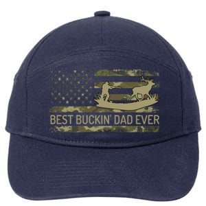 Great Buckin Dad Ever Deer Hunting Camouflage American Flag Meaningful Gift 7-Panel Snapback Hat