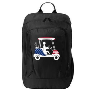 Golfing Beer Drinker | USA American Flag Golf Cart Gift City Backpack