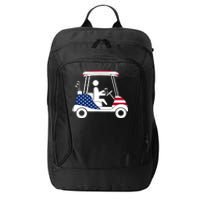 Golfing Beer Drinker | USA American Flag Golf Cart Gift City Backpack