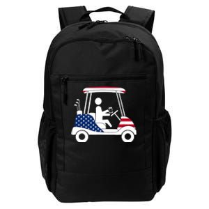 Golfing Beer Drinker | USA American Flag Golf Cart Gift Daily Commute Backpack