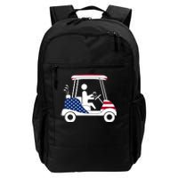 Golfing Beer Drinker | USA American Flag Golf Cart Gift Daily Commute Backpack