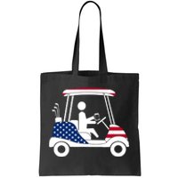 Golfing Beer Drinker | USA American Flag Golf Cart Gift Tote Bag