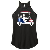 Golfing Beer Drinker | USA American Flag Golf Cart Gift Women's Perfect Tri Rocker Tank