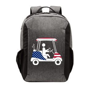 Golfing Beer Drinker | USA American Flag Golf Cart Gift Vector Backpack