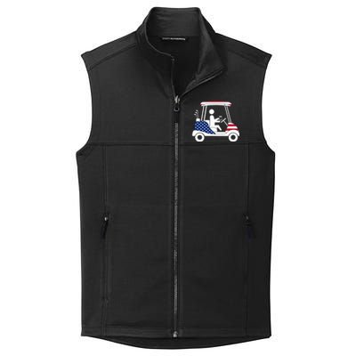 Golfing Beer Drinker | USA American Flag Golf Cart Gift Collective Smooth Fleece Vest