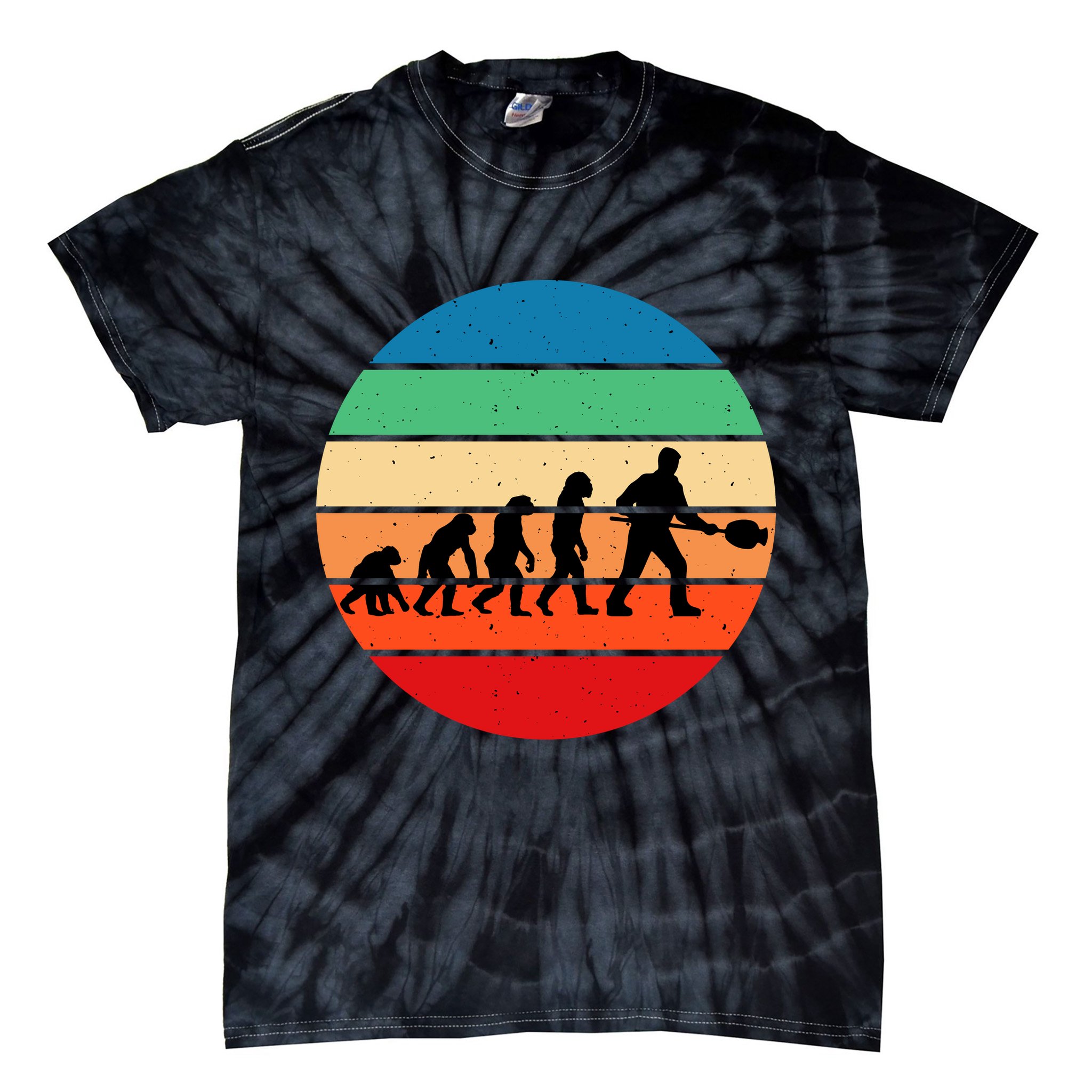 Glass Blowing Evolution Retro Tie-Dye T-Shirt