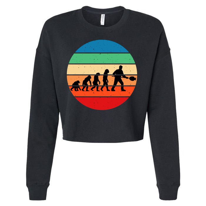 Glass Blowing Evolution Retro Cropped Pullover Crew