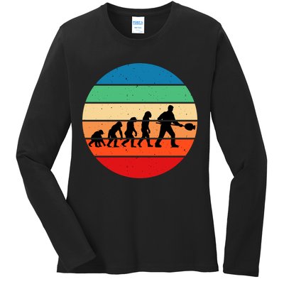 Glass Blowing Evolution Retro Ladies Long Sleeve Shirt