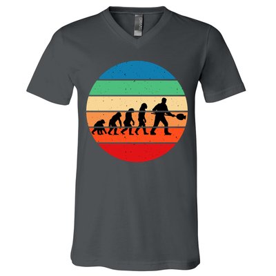 Glass Blowing Evolution Retro V-Neck T-Shirt