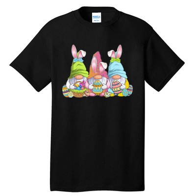 Gnome Bunny Easter Eggs Basket Easter Day Tall T-Shirt