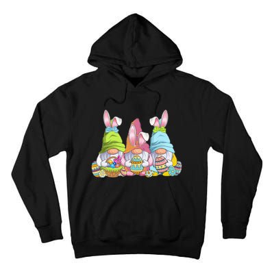 Gnome Bunny Easter Eggs Basket Easter Day Tall Hoodie