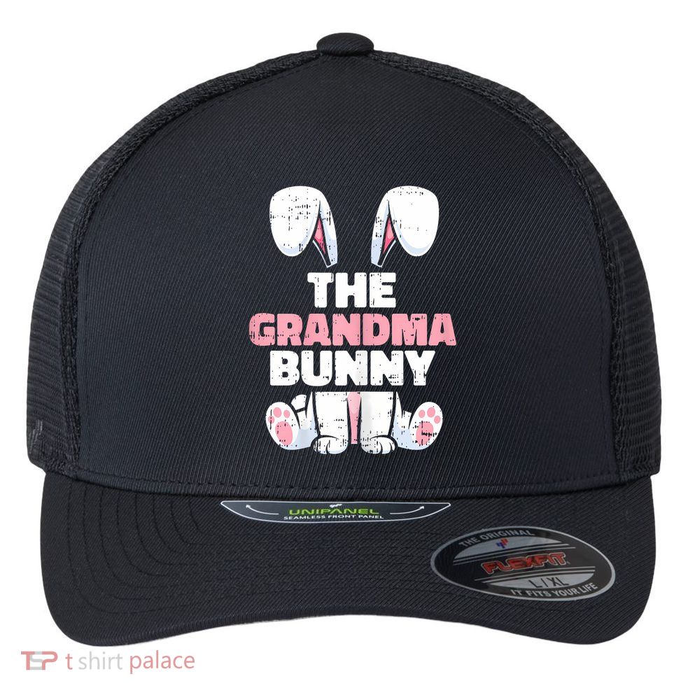 Grandma Bunny Easter Family Matching Funny Spring Flexfit Unipanel Trucker Cap