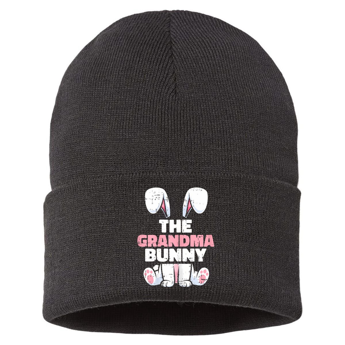 Grandma Bunny Easter Family Matching Funny Spring Sustainable Knit Beanie