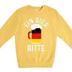 German Beer Ein Bier Bitte Germany Funny Oktoberfest Gift Premium Crewneck Sweatshirt