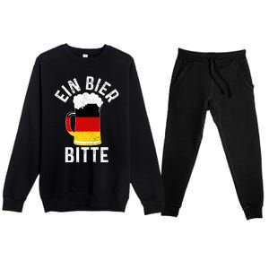 German Beer Ein Bier Bitte Germany Funny Oktoberfest Gift Premium Crewneck Sweatsuit Set