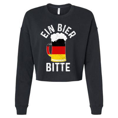 German Beer Ein Bier Bitte Germany Funny Oktoberfest Gift Cropped Pullover Crew