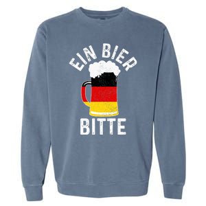 German Beer Ein Bier Bitte Germany Funny Oktoberfest Gift Garment-Dyed Sweatshirt