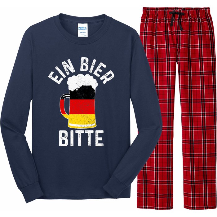 German Beer Ein Bier Bitte Germany Funny Oktoberfest Gift Long Sleeve Pajama Set