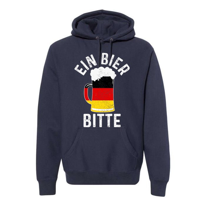 German Beer Ein Bier Bitte Germany Funny Oktoberfest Gift Premium Hoodie