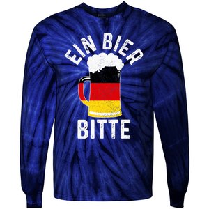 German Beer Ein Bier Bitte Germany Funny Oktoberfest Gift Tie-Dye Long Sleeve Shirt