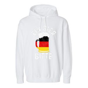 German Beer Ein Bier Bitte Germany Funny Oktoberfest Gift Garment-Dyed Fleece Hoodie