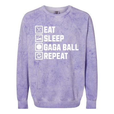 Gaga Ball Eat Sleep Repeat Funny Dodgeball Game Cool Gift Colorblast Crewneck Sweatshirt