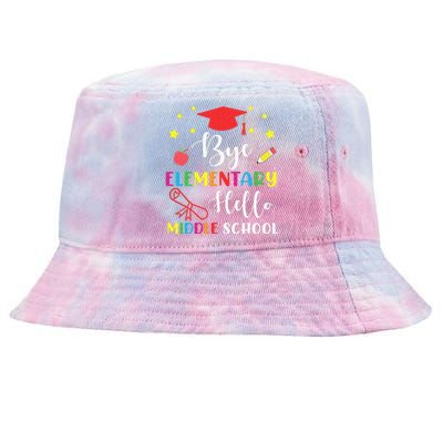 Graduation Bye Elementary Hello Middle School for 5th Grader Tie-Dyed Bucket Hat