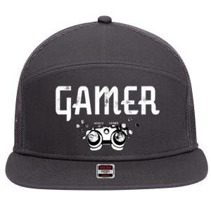 Gamer Black Edition 7 Panel Mesh Trucker Snapback Hat