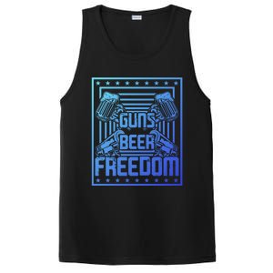 Guns Beer Freedom Happy 4Th Of July Funny Gift PosiCharge Competitor Tank