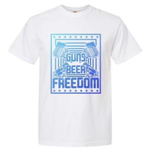 Guns Beer Freedom Happy 4Th Of July Funny Gift Garment-Dyed Heavyweight T-Shirt