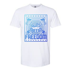 Guns Beer Freedom Happy 4Th Of July Funny Gift Softstyle CVC T-Shirt