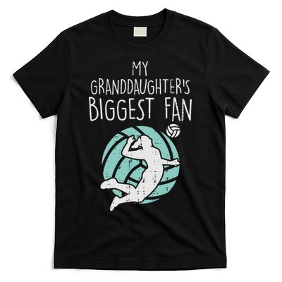 Granddaughters Biggest Fan Volleyball Family Grandma Grandpa T-Shirt