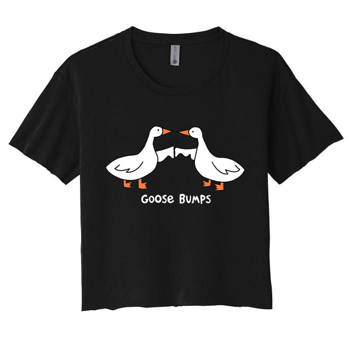 Goose Bumps Funny Women's Crop Top Tee