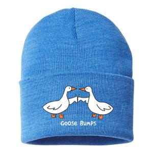 Goose Bumps Funny Sustainable Knit Beanie