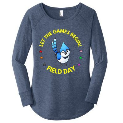 Games Begin Field Day Blue Jay Women's Perfect Tri Tunic Long Sleeve Shirt