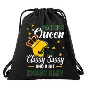 Green Bay Football Queen Classy Sassy And A Bit Smart Assy Drawstring Bag