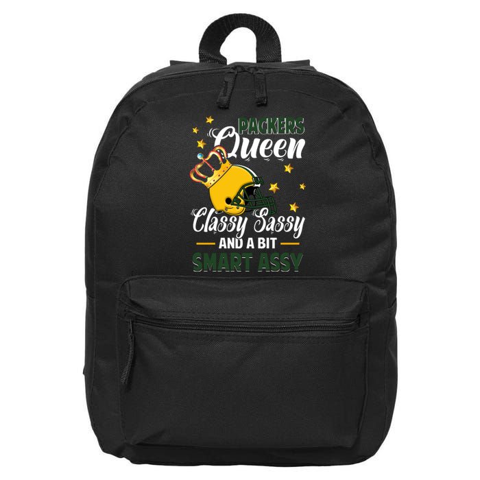 Green Bay Football Queen Classy Sassy And A Bit Smart Assy 16 in Basic Backpack