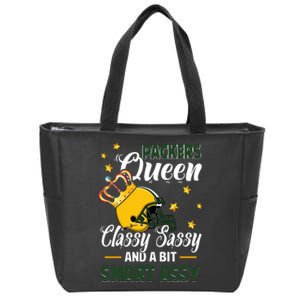 Green Bay Football Queen Classy Sassy And A Bit Smart Assy Zip Tote Bag