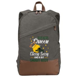 Green Bay Football Queen Classy Sassy And A Bit Smart Assy Cotton Canvas Backpack