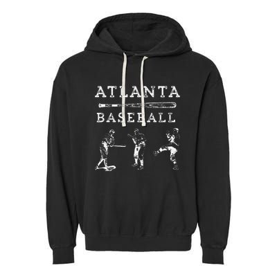 Georgia Baseball Fan Retro Vintage Garment-Dyed Fleece Hoodie