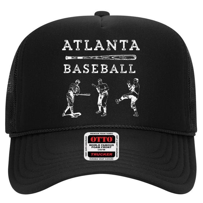 Georgia Baseball Fan Retro Vintage High Crown Mesh Back Trucker Hat