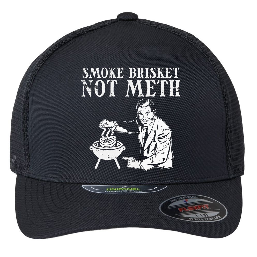 Grill Brisket Fun Bbq Barbecue Meat Grilling Master Dad Flexfit Unipanel Trucker Cap
