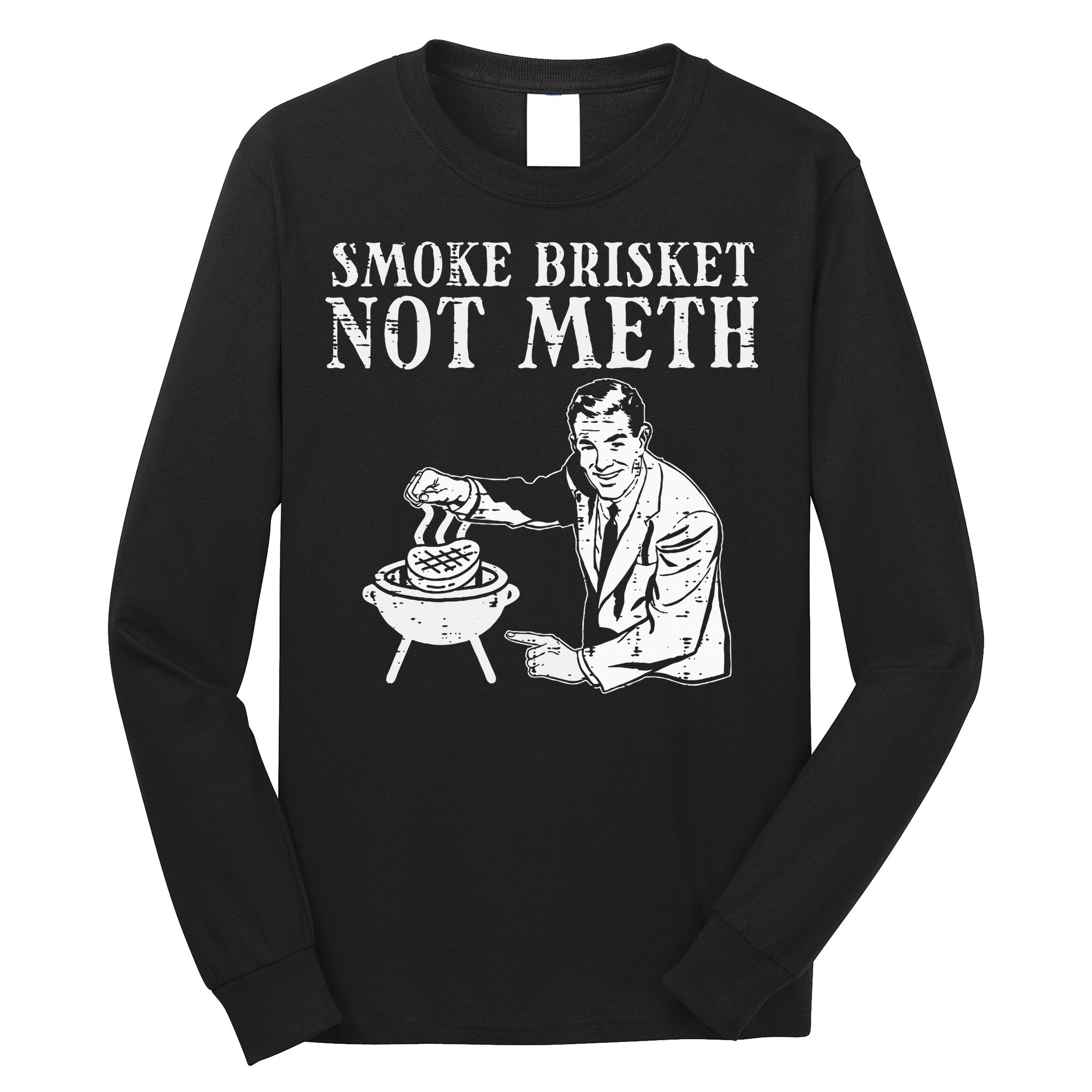 Grill Brisket Fun Bbq Barbecue Meat Grilling Master Dad Long Sleeve Shirt